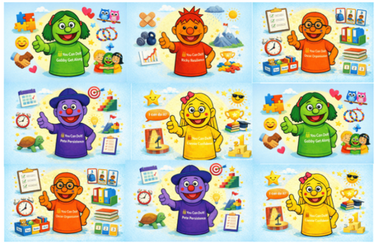 Set of 240 YCDI 5 Character Stickers