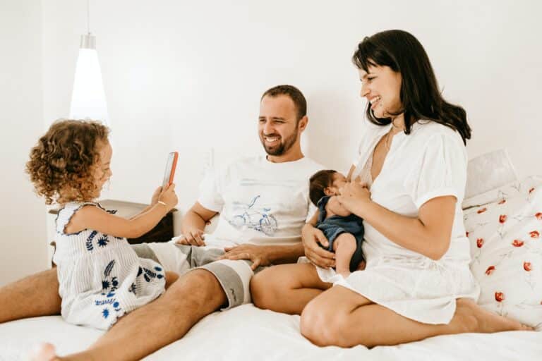 parents and children playing together